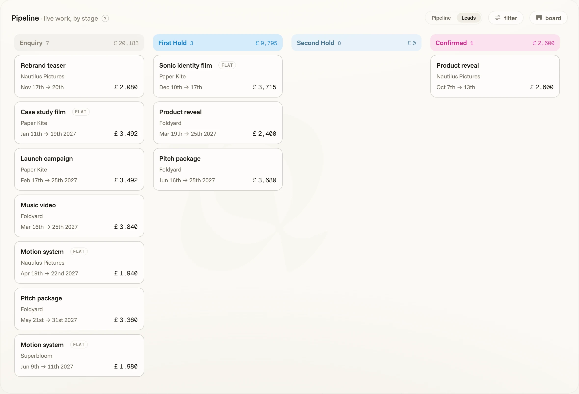 Agenda · Tablero — tema claro